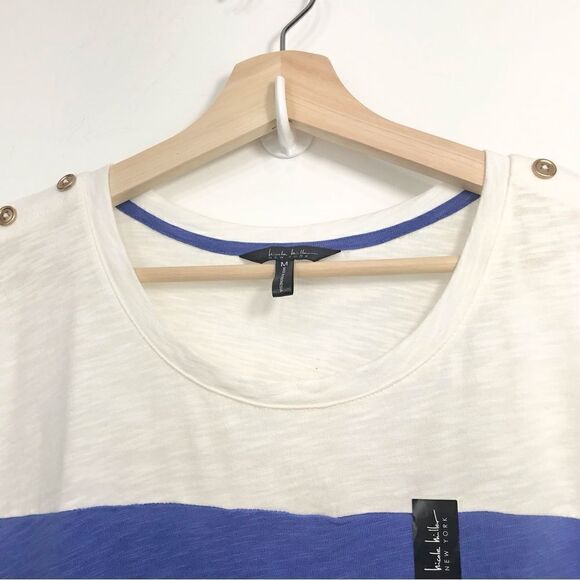 Nicole Miller New York NEW Blue White Color block Jersey Knit Dress - Picture 3 of 12
